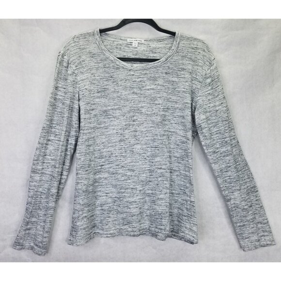Standard James Perse Long Sleeve T-Shirt Women's XL Grey White Heather Stretch - Picture 1 of 12